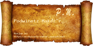Podwinetz Makár névjegykártya